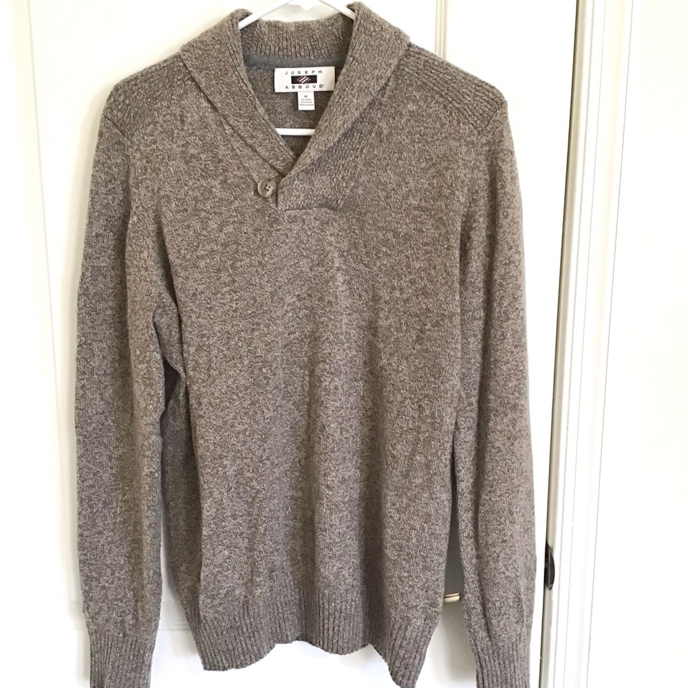 NEW Joseph Abboud Mens V Neck sweater Tan wool blend